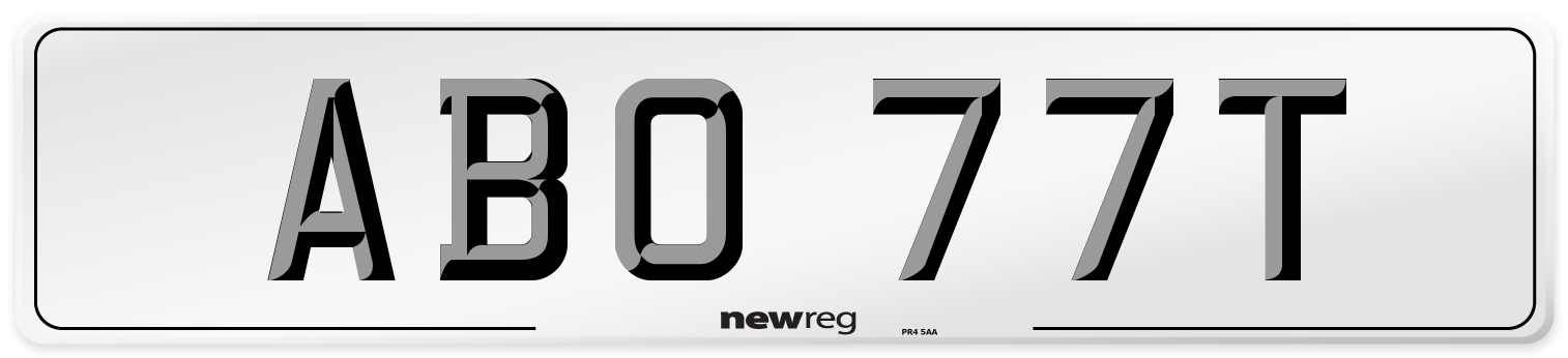 ABO 77T Number Plate from New Reg